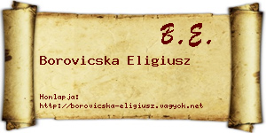 Borovicska Eligiusz névjegykártya